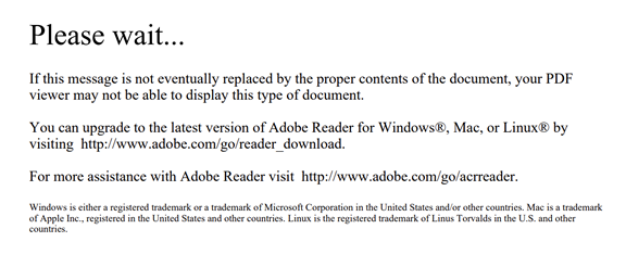 PDF error message